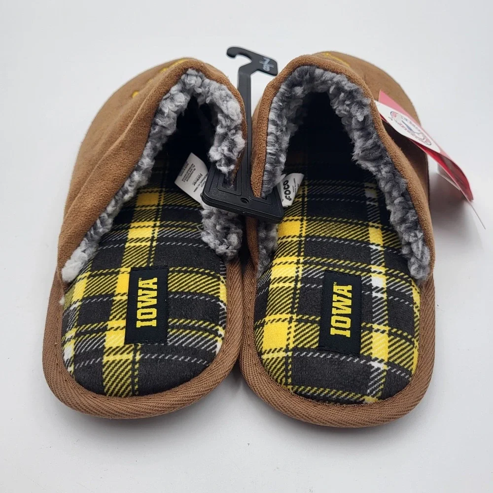 Iowa Hawkeyes Flannel Lined Suede Scuff Slippers‎ FOCO Mens Small 7-8 Women 9-10